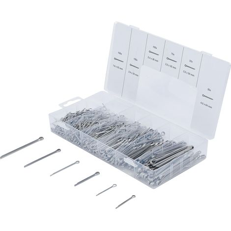Pasador BGS split pin assortment acero inoxidable 1.6-4.0mm 555 piezas (1/4)