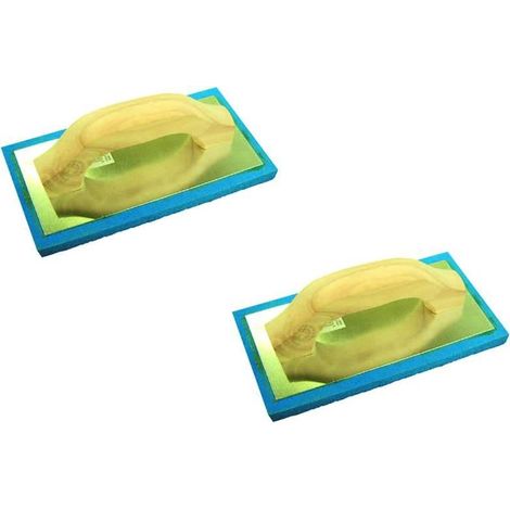 FRATTAZZO IN SPUGNA BLU MANICO LEGNO - cm.21,5x13,5 - PZ 2 - FER 154512