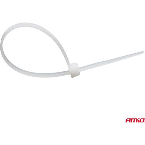Colliers de serrage blancs 2,5 × 150 mm, 100 pièces, amio-04306 (1/5)