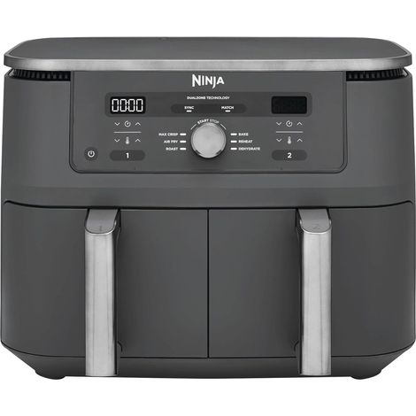Heißluftfritteuse Ninja DZ400EU Dual Zone 9 5L 2470W grau