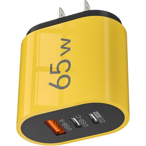 Bloc Chargeur,Prise Sécurisée 3 Ports 65W,eurs USB C pour Prise Secteur - pour Voyage Intérieur Extérieur Maison Chambre Salon Bureau Appartement Voyage d'affaires Hôtel Dortoir (1/5)