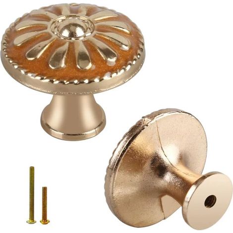 10 boutons de meubles de cuisine, boutons de meubles ronds en métal,