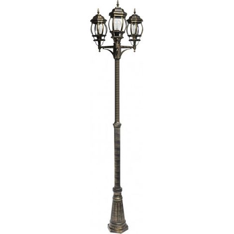Caelum aluminium straßenlampe 3xe27 schwarz/gold ip45 228x55x55 cm