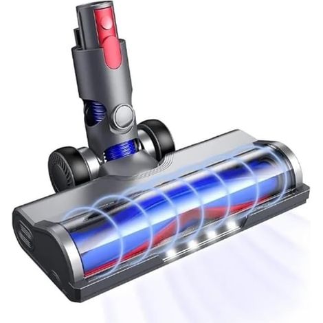 Accesorios compatibles con las aspiradoras Dyson V7, V8, V10, V11 y V15: cabezal motorizado de cambio rápido con cepillo giratorio en forma de V e iluminación LED. (1/4)