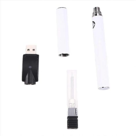 Stylo à batterie à filetage 510, tension réglable, alimentation intelligente, blanc (1/5)