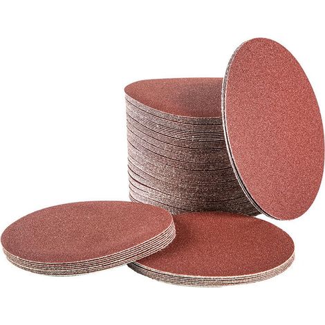 Disques abrasifs 98 mm, 4 Pouces sans Crochet ni Boucle, Feuille de Papier de Verre 120 Grains pour Ponceuse orbitale aléatoire (100 pièces) (1/5)