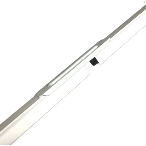 Secodir – Manchon raccord discret pour tringle rail extra plat – Installation murale ou plafond – Métal blanc – Longueur 8.5 cm – Compatibilité Unirail et Decorail