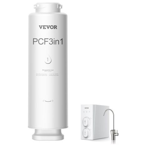 PCF-Ersatzfilter, 6-lagiger PCF-Verbundwasserfilter-Ersatz, PCF-Verbundfilter, reduziert Chlor und Geruch, kompatibel mit Untertisch-Wasserfiltersystem SS-001, SS-003 und SS-005 (1/5)
