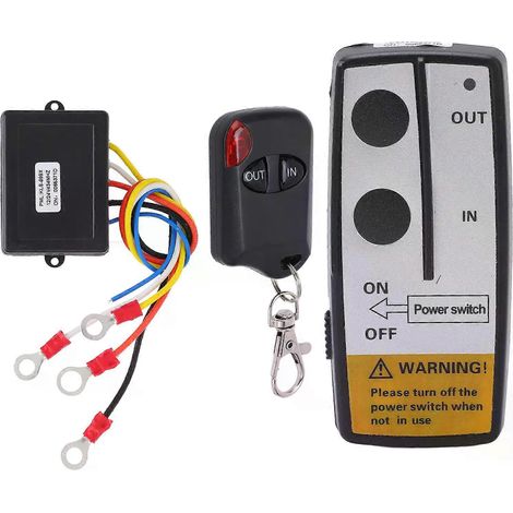 Kabelloses Seilwinden-Fernbedienungsset mit Empfänger, 12 V/24 V, 23 m Reichweite, universelles Zubehör, 23 m kabellose Seilwinden-Fernbedienung – JXLGV (1/4)