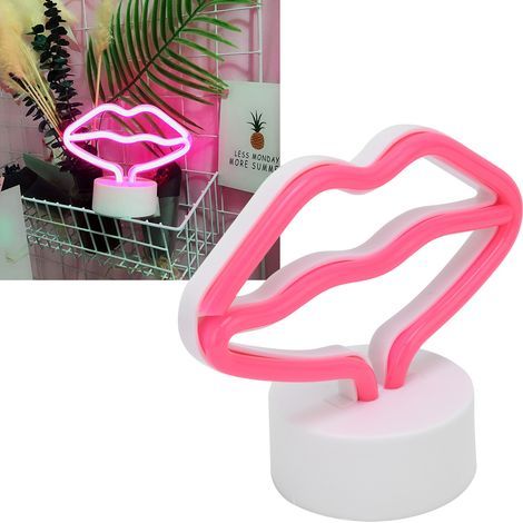 LED-Neon-Lippenleuchte mit Ständer, USB-betrieben, Neonlampe für Babyzimmer oder Partys (1/5)