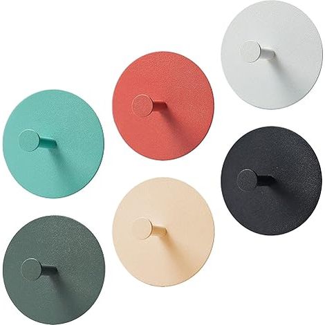Lntyq Klebende Wandhaken, selbstklebender Haken für Handtuch, Bademantel, Mantel, Schlüssel, Hut für Eingangsbereich, Tür, Badezimmer, Schlafzimmer, Küche. Nordischer minimalistischer Stil (mehrfarbig (1/5)