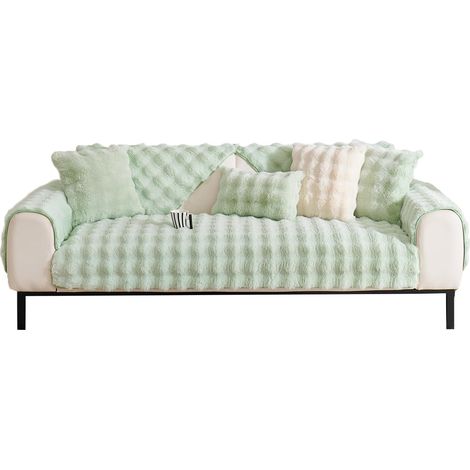 Copridivano angolare L peluche coniglio verde 90x180 cm (1/5)