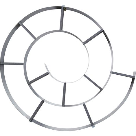Étagère Murale, Gris Argenté, Rond, Acier, 10 Compartiments, pour Livres ou CDs, Decoration Murale pour Salon, Chambre, Couloir, Bureau, 74x82x13 cm (H/L/P) (1/5)
