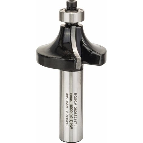 Bosch Abrundfräser Standard for Wood, 12 mm, R1 12 mm, L 19 mm, G 70 mm (1/5)