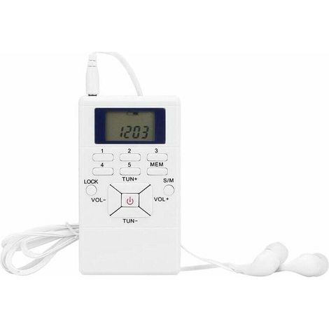 [NEVER USED] FM Pocket Radio - Mini Portable Radio Receiver LCD Display with Headphones - Personal Digital Tuning Walkman Radio for Walking Jogging Gym Camping (1/4)