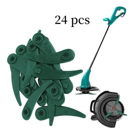 FENOPLASTICALot de 24 lames de coupe en plastique, RosyFate lames de coupe en plastique pour Bosch Durablade Art 23-18 LI Art 26-18 LI, lames de coupe pour accessoires de tondeuse à gazon - (vert) (1/5)