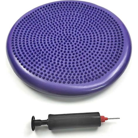 Tapis d'équilibre de yoga en PVC violet, coussin de massage gonflable --- (1/5)
