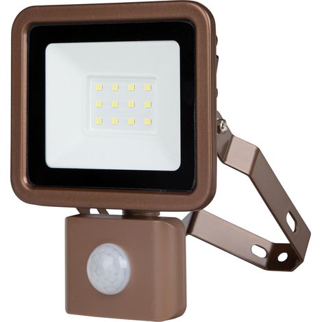Projecteur LED REV Eco+, avec capteur de mouvement, 10W, 6500K, 800 lm, blanc froid, IP44, bronze