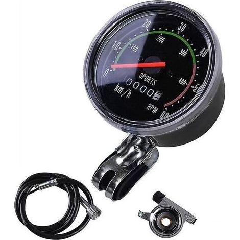 pair Compteur de vitesse de vélo étanche, compteur kilométrique mécanique analogique avec matériel adapté pour 26/28/29/27 (1/3)