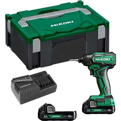 Visseuse à chocs 18V 1/4' 140 Nm (2x2.0 Ah) en HitCase - HIKOKI - avec 2 batteries 18V 2.2 Ah - chargeur - coffret - WH18DDWRZ