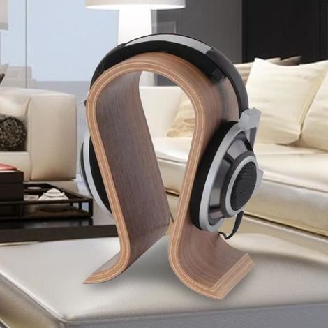 Support de casque en bois Support d'écouteur en bois (1/4)