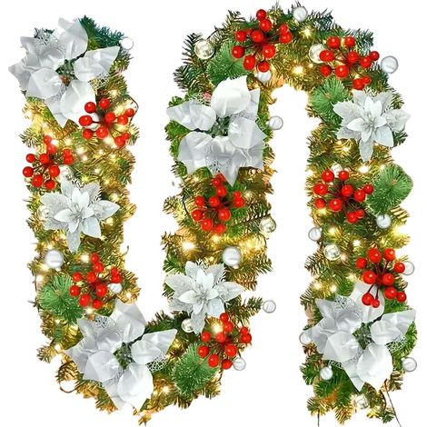Guirlande En Pin Artificiel - Aspect Naturel - Pour Cheminée, Balcon, Jardin ou Décoration Intérieure - Longueur 2 M - 1 Pièce (1/5)