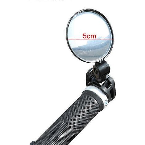 Rétroviseur universel pour vélo, grand angle, convexe, avec poignée en silicone et réflecteur intégré. Compatible VTT. (1/5)