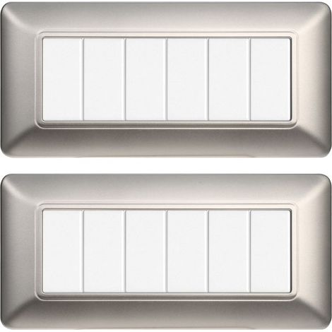 gloca Set Placche Plastica Compatibili Matix (2 Pezzi silver, 6 Posti) (1/4)
