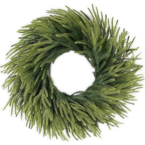 Guirlande De Noël - Branches En Polyéthylène Texturé Souple Et Vigne De Pin Naturelle - Pour Porte Fenêtre Ou Table - 1 Pièce (1/5)