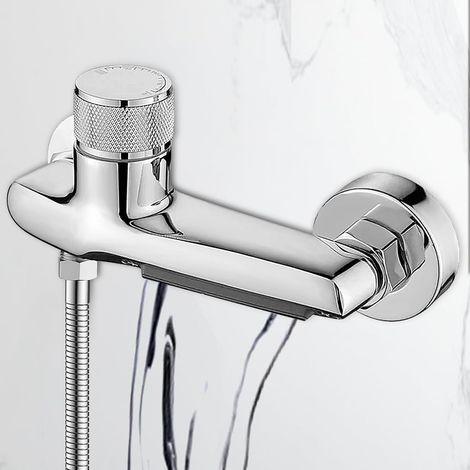 Robinet de baignoire cascade : robinet de baignoire avec thermostat, robinet baignoire montage mural, robinet baignoire pour douche thermostat de douche pour salle de bain (1/5)