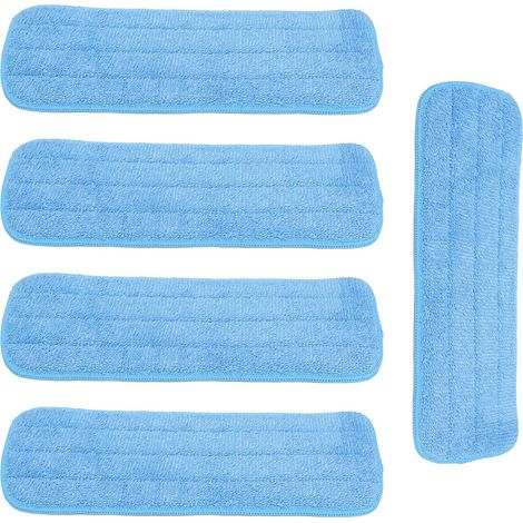 5 Pièces de Serpillière Microfibre Plate Lavable pour Mop 14x41cm à Scratch Universel (1/5)