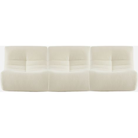 Sofá modular en borreguito texturizado, 3 plazas
