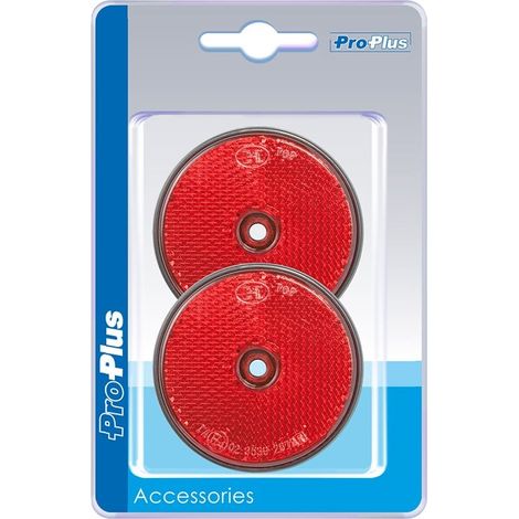 Reflector rojo 60mm atornillable 2 piezas en blister