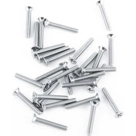 Sachet de 100 vis à tête plate fraisée en acier inoxydable SS304, M316 (1/2)