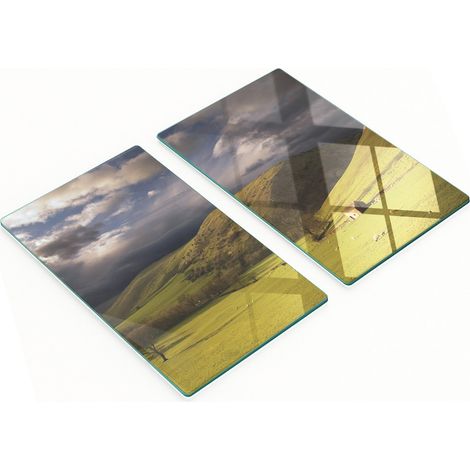 Tablas de cortar decorativas de vidrio para cocina, diseño horizontal, 2x30x52 cm. (1/5)