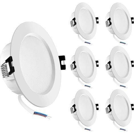 5W Spot Encastrable LED, IP44 étanche LED Plafonnier,Downlight Spot de Plafond, Non Dimmable Plafonnier Rond Pour Salle de Bain, Cuisine, Lot de 6(Lumière blanche positive 6500k) (1/5)
