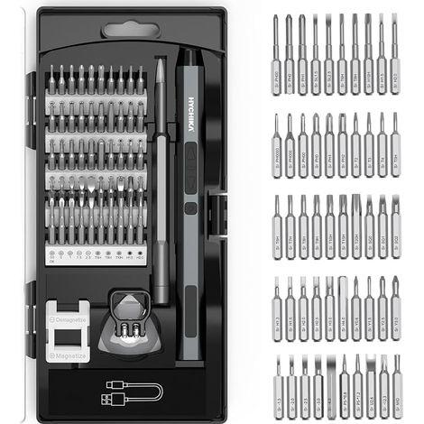 Screwdriver - Precision Electric Screwdriver Kit, 62 in 1 Screwdriver and Nut Driver Screwdriver Set di cacciaviti elettrici di precisione, 62 in 1 (1/5)