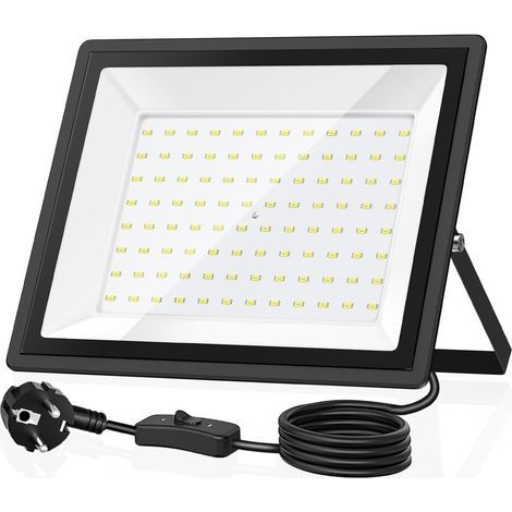 100W Outdoor LED Floodlight, 11000LM 6500K Daylight White IP66 Waterproof with Cable, Heat Dissipation & 85% Energy Saving, Spotlight for Garden, Yard, Garage, Warehouse (1 pack) (1/5)