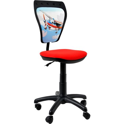 Ergonomischer Kinder Dreh Stuhl Flugzeug Motiv Rücken Lehne gepolstert Mini Styl TS22