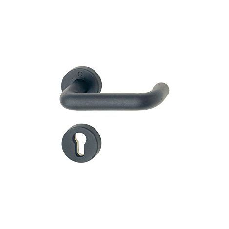 Maniglia Hoppe FS Parigi  per protezione dal fuoco porte  Brand SCHU tztueren T30 – T60 – T90  Plastica Nero  Completo per WC (1/2)