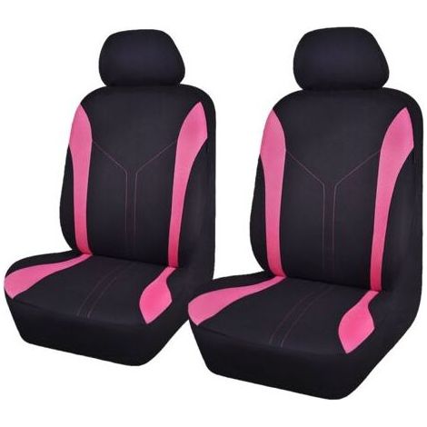Universal Mode Maille Housses de siège de Voiture (2 Fronts, Noir Rose) NPTERBL (1/5)