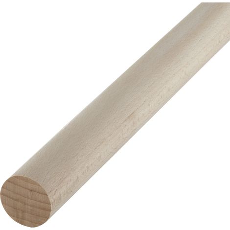 SOTECH Kleiderstange Garderobenstange Rundstab Holzstab zum Basteln Ø 30 mm Buche Länge: 80 cm , 1 Stück