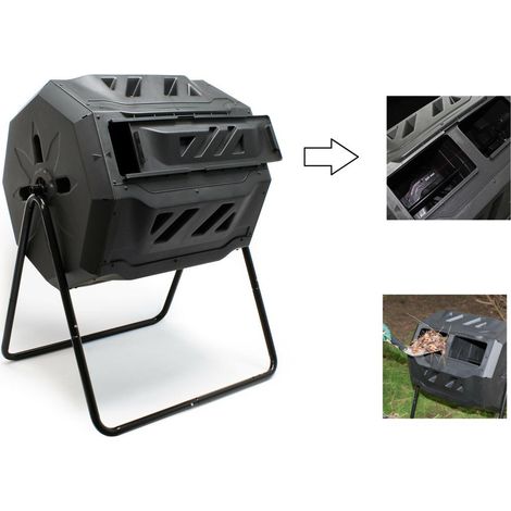 Composteur de jardin rotatif sur pied - 160 litres