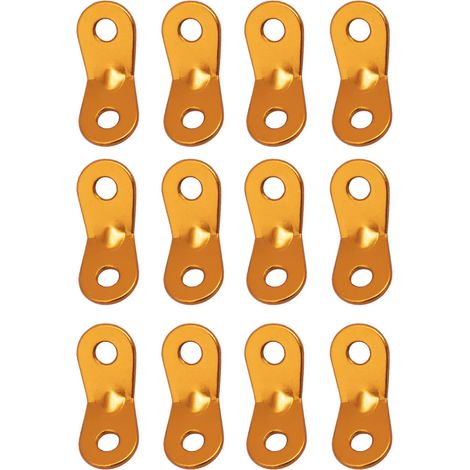 Ensemble de 12 pièces, tendeur de corde de tente, ajusteur de corde, boucle anti-interférence pour le camping, la randonnée, le trekking, accessoires de tente d'extérieur, 2 trous, doré (1/5)