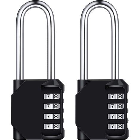 Cadenas à combinaison, 6,7 cm de long, [lot de 2] Cadenas à combinaison étanche à 4 chiffres, acier galvanisé résistant aux intempéries, convient aux écoles, gymnases et casiers.