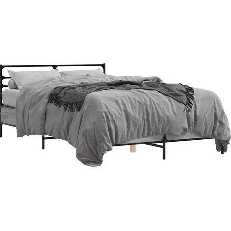 Maison Exclusive - Bettgestell Grau Sonoma 120x200 cm Holzwerksto (1/5)
