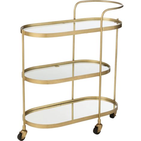 Desserte 3 Niveaux Design "Leanor" 84cm Or (1/5)