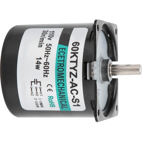 Moteur synchrone AC XD60KTYZ, 14W à aimant permanent, rotation lente bidirectionnelle, couple élevé, micro-moteur basse vitesse, axe central 30 tr/min, tension 110V. (1/5)