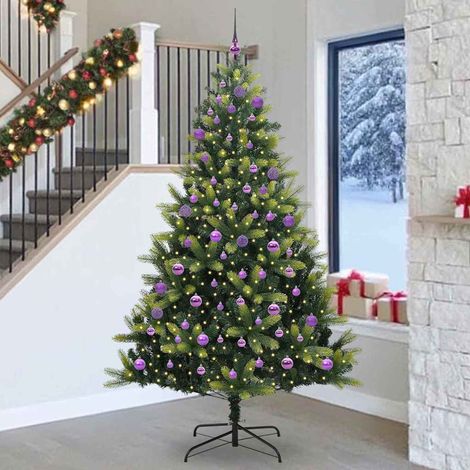 Árbol de Navidad Artificial Plegable 300 LEDs Verde 240 cm (1/5)