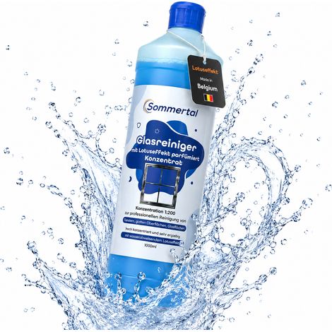 Sommertal Glasreiniger mit Lotuseffekt Konzentrat 1000ml ergibt 200 Liter Fensterreiniger Konzentrat Scheibenreiniger Konzentrat Fenster & Glas (1/5)